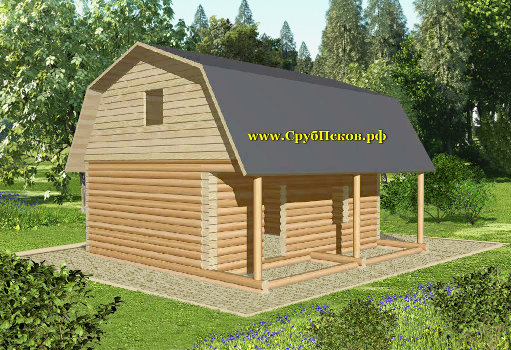 Сруб дома 6 x 8 + 2