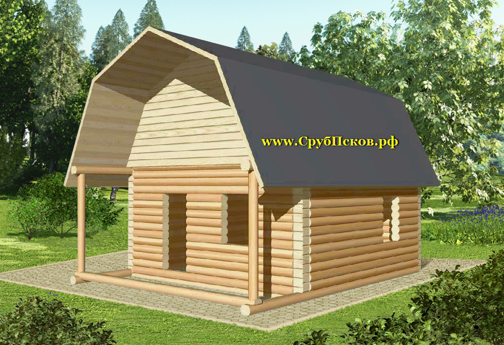 Сруб дома 6 x 6 + 2