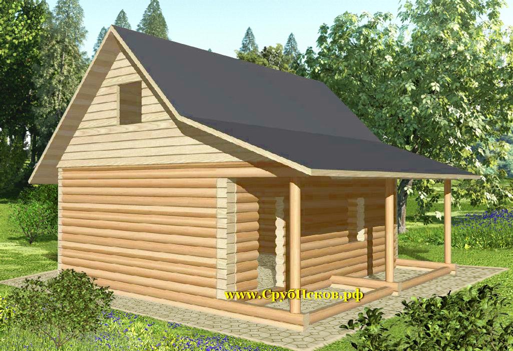 Сруб дома 6x7+2